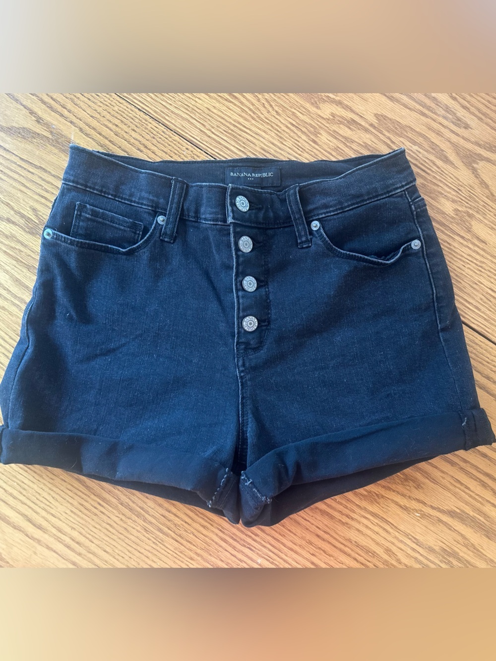 Banana Republic Black High Rise Denim Shorts 27/4